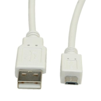 Кабел Roline S3152-250, от USB А(м) към USB Micro B(5-pin)(м), 1.8m, бежов image