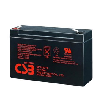 Акумулаторна батерия CSB, 6V, 12Ah, T2 конектори | JAR Computers Eaton CSB - Battery 6V 12Ah