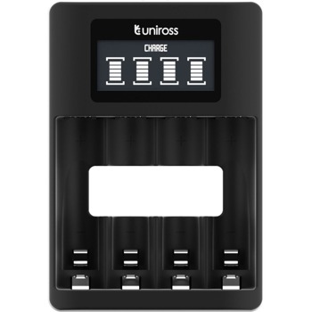 Зарядно устройство Uniross Ultra Fast LCD, за до 46р. АА / ААА батерии | JAR Computers Uniross Ultra Fast LCD 8302