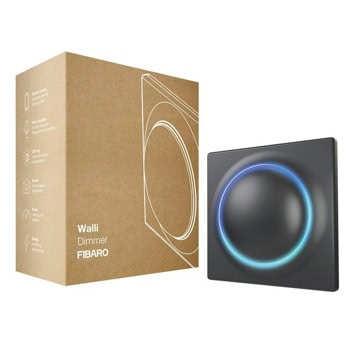 Смарт превключвател Fibaro Walli Dimmer Anthracite (FGWDEU-111-8), за стена, димиращ, включване/изключване на осветление, Z-Wave радио протокол, черен | JAR Computers FIBARO Walli Dimmer Anthracite FGWDEU-111-8