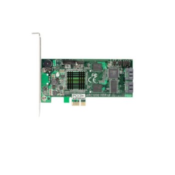 RAID Kонтролер Areca ARC-1200, PCI-E x1 към SATA 3Gb/s, 2 портов, 128MB, поддържа RAID 0, 1, Single Disk and JBOD | JAR Computers Areca ARC-1200