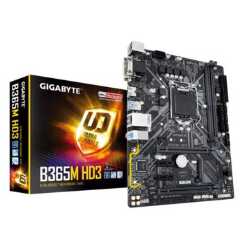 Дънна платка Gigabyte B365M-HD3, LGA1151, B365, DDR4, PCI-Е (HDMI&DVI&VGA)(CF), 6x SATA 6Gb/s, 1x M.2, 6x USB 3.1, micro ATX | JAR Computers Gigabyte B365M-HD3 GB-MB-B365M-HD3
