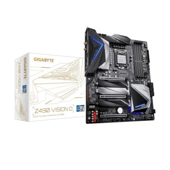 Дънна платка Gigabyte Z490 VISION D, Z490, LGA1200, DDR4, PCI-E 3.0(DP&HDMI), (CFX&SLI), 6x SATA 6Gb/s, 3x M.2 socket, 2x Thunderbolt, ATX | JAR Computers Gigabyte Z490 VISION D
