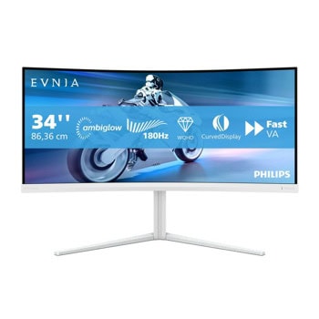 Монитор Philips 34M2C5501A/00, 34" (80.01cm) VA панел, 180Hz, WQHD, 0.5ms, Mega Infinity DCR, 300cd/m2, DisplayPort, HDMI, USB | JAR Computers Philips 34M2C5501A/00