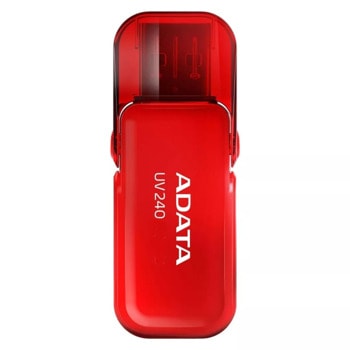 Памет 32GB USB Flash Drive, A-Data UV240, USB 2.0, червена | JAR Computers Adata 32GB UV240 AUV240-32G-RRD