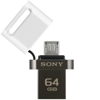 Памет 64GB USB Flash Drive, Sony USM-SA3, Micro USB/USB 3.0, бяла | JAR Computers Sony Flash Drive 64GB USM64SA3W