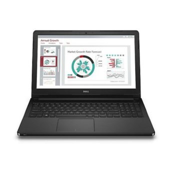 Лаптоп Dell Vostro 3568 (N030VN3568EMEA02_UBU), двуядрен Kaby Lake Intel Core i3-7100U 2.4GHz, 15.6" (39.62 cm) HD LED Display, (HDMI), 4GB DDR4, 128GB SSD, 2x USB 3.0, Linux, 2.18kg | JAR Computers Dell Vostro 3568 N030VN3568EMEA02_UBU