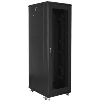 Комуникационен шкаф Lanberg FF01-8842-23B в комплект с вентилаторен блок Lanberg AK-1503-B, 19", 42U, 800x800, товароносимост 800кг, черен image