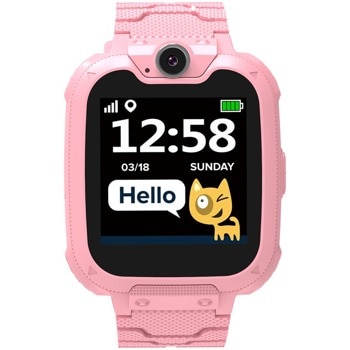 Смарт часовник Canyon Tony KW-31 Pink (CNE-KW31RR), слот за Micro-SIM карта, 1.54" (3.91 cm) сензорен LCD дисплей, за деца, 32MB вградена памет, 0.3mp камера игри, до 48 часа време за работа, розов image