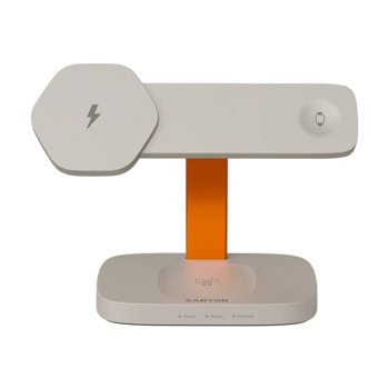Безжично зарядно Canyon Hexagon 310 Light Grey, тройна поставка за безжично зареждане, 12V/2.22 A, сиво, 24W | JAR Computers Canyon Hexagon 310 Light Grey CNS-WCS310LGOR