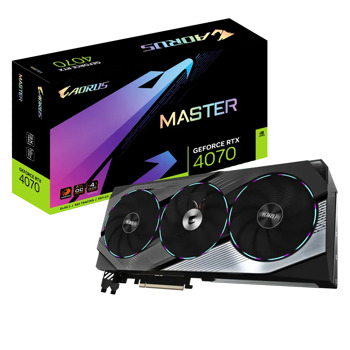 Видео карта Nvidia GF RTX 4070, 12GB, Gigabyte AORUS MASTER, PCI-E 4.0, GDDR6X, 192-bit, DisplayPort, HDMI | JAR Computers GIGABYTE GeForce RTX 4070 AORUS MASTER 12GB