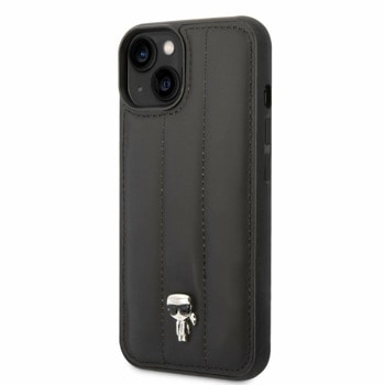 Quilted Puffy Ikonik Logo за iPhone 14 Plus черен