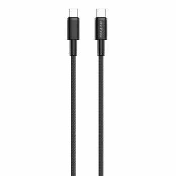 Кабел DeTech от USB C(м) към USB C(м), 1m, до 100W, черен | JAR Computers кабел usb c to usb c black