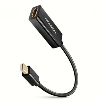 Адаптер AXAGON RVDM-HI14N, от Mini DisplayPort(м) към HDMI(ж), черен, 4K@30Hz | JAR Computers AXAGON RVDM-HI14N