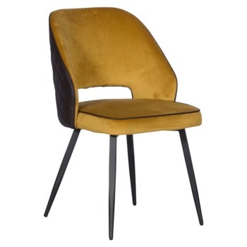Трапезен стол Carmen Colorado, до 100кг, еко кожа, метална база, жълт image