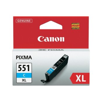 Касета CANON PIXMA IP7250/iP8750/iP8750/iX6850/MG5450/MG6350/MG6450/MG6650/MG7150/MG7550/MX725/MX925 - Cyan ink tank - CLI-551XLC - P№ 6444B001 - заб.: 650p | JAR Computers Касета CANON PIXMA IP 7250