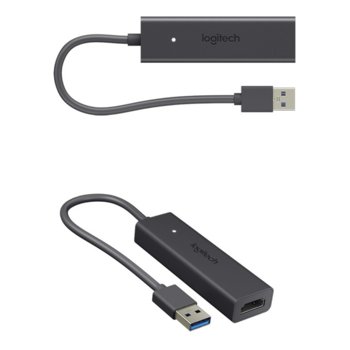 Logitech USB A(м) към HDMI(ж) 0.25m 939-001553