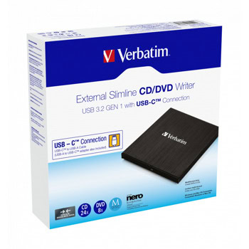 Verbatim Slimline CD/DVD Writer USB 3.2