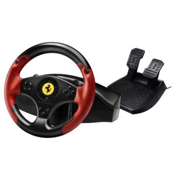 Волан Thrustmaster Ferrari - Red Legend, включва педали, черен, за PC и PS3 image