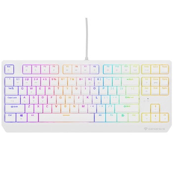 Клавиатура Genesis Thor 230 TKL White (NKG-2078), механична, Outemu Red суич, гейминг, RGB подсветка, бяла, USB | JAR Computers Genesis Thor 230 TKL White Outemu Red NKG-2078