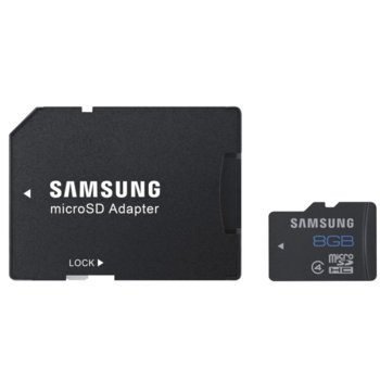 Samsung 8GB micro SD Card Std Class4,  Adapter