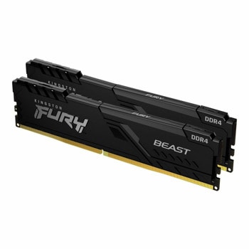 Памет 32GB (2x16GB) DDR4 3600MT/s, Kingston FURY Beast Black (KF436C18BBK2/32), 1.2V | JAR Computers Kingston Fury Beast Black KF436C18BBK2/32