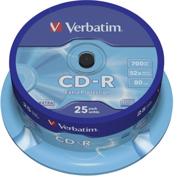 Оптичен носител CD-R 700MB, Verbatim 43432, 52x, 25бр image