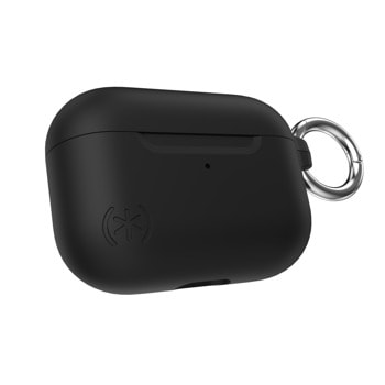Калъф за слушалки Speck Presidio W/Soft Touch Black, за Apple AirPods Pro, алуминиев, с карабинер, удароустойчив, антибактериално покритие Microban, черен | JAR Computers Speck Presidio W/Soft Touch Black for Airpods Pro