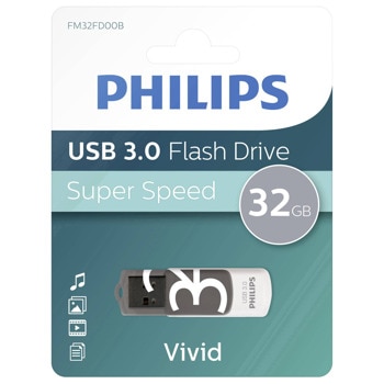Памет 32GB USB Flash Drive, Philips Vivid Edition, USB 3.0, сив | JAR Computers Памет USB Philips VIVID EDITION 32GB 3.0