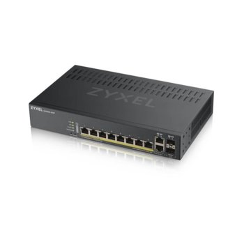 Суич ZyXEL GS1920-8HPv2, 1000 Mbps, 10 порта, 8x RJ-45 10/100/1000 Mbps, 8x PoE, 2x SFP | JAR Computers ZyXEL GS1920-8HPv2