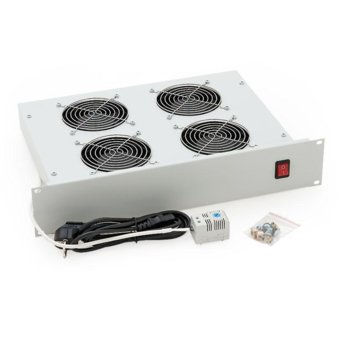 Вентилаторен блок Triton RA1-CH-A02 за свободностоящи шкафове, 19", 2U, 4 вентилатора, 60W, термостат, бял | JAR Computers Triton RA1-CH-A02