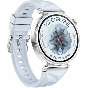 Смарт часовник Huawei Watch GT5 41мм Jana-B19FC (Blue Fluoroelastomer), 1.32" (3.35cm) AMOLED дисплей, Bluetooth, GPS, оптичен сензор за пулс, до 7 дни време на работа, 5ATM, синя флуороеластомерна каишка | JAR Computers Huawei Watch GT5 Jana-B19FC Blue Fluoroelastomer