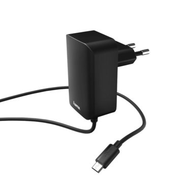 Зарядно устройство HAMA, от контакт към micro USB Type B, 100-240V, 2400 mA, черно | JAR Computers Зарядно у-во Easy 220V/ micro USB, 2400 mAh