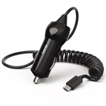 Зарядно за кола HAMA-183253, от авт. запалка към USB Micro(м), 12-24V/1.2A, черно | JAR Computers HAMA 183253