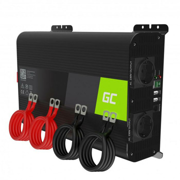Инвертор Green Cell INV18, 2000W, от DC 12V към AC 230V, 1x USB-A, чиста синусоида, за кола | JAR Computers Green Cell 12V to 230V 2000W/4000W INVGC11