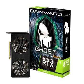 Видео карта Nvidia GeForce RTX 3060 Ti, 8GB, Gainward GHOST OC, PCI-E 4.0, GDDR6, 256bit, DisplayPort, HDMI | JAR Computers Gainward RTX3060 TI GHOST OC 8GB D6