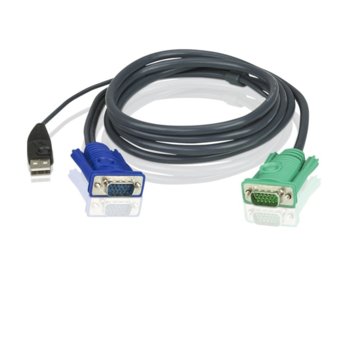 KVM кабел ATEN 2L-5202U, VGA(м) + USB A(м) към SPHD15/18(м), 1.8 м image