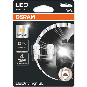 Автомобилна крушка Osram 2827DYP, 0.50W, 7lm, W5W, W2.1x9.5d, LED, 2 броя в опаковка | JAR Computers Osram 2827DYP 0.50W 7lm 2827DYP