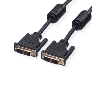 Кабел Roline 11.04.5598, от DVI-D 24+1(м) към DVI-D 24+1(м), 15m, черен | JAR Computers ROLINE 11.04.5598