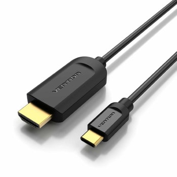 Кабел Vention CGUBH, от USB-C(м) към HDMI(м), 2m, черен, 3840x2160@30Hz, позлатени конектори | JAR Computers Vention CGUBH