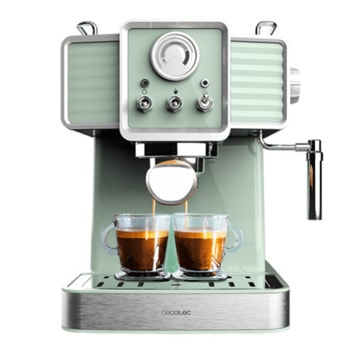 Кафемашина еспресо Cecotec Power Espresso 20 Light Green, 1350W, 20 bar, 1.5l обем на резервоара за вода, зелена | JAR Computers Cecotec Power Espresso 20 Light Green 01576