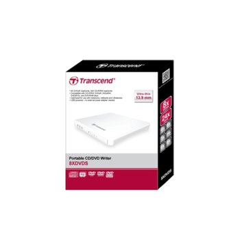 Transcend 8X DVD, Slim Type, USB (White) Thickness