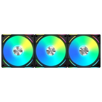 Вентилатори 120mm, Lian Li Uni Fan AL120 V2, 4-pin, 2000 rpm, черни, 3 броя | JAR Computers Вентилатори Lian Li Uni Fan AL120 V2 черни