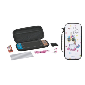 Комплект Konix KX-NS-SK-UNIK, слушалки, защитно фолио, калъф, кутия за игри и микрофибърна кърпа за Nintendo Switch | JAR Computers Комплект Konix KX-NS-SK-UNIK за Nintendo Switch