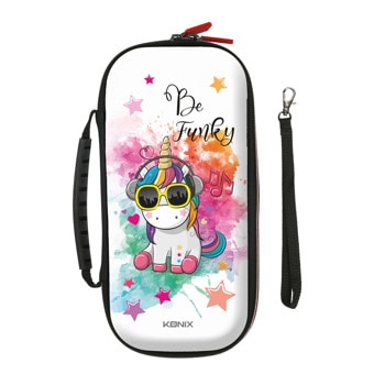 Калъф Konix UNIK Switch Be Funky Carry bag, за Nintendo Switch/Lite, бял | JAR Computers Konix UNIK Switch Be Funky Carry bag