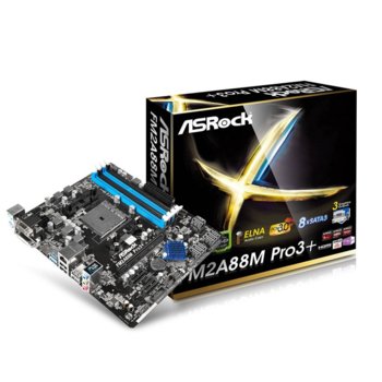 Дънна платка Аsrock FM2A88M-PRO3+, AMD A88X (Bolton-D4), FM2+, DDR3, PCI-E(HDMI&DVI&VGA), 8x SATA3, 2 x USB 3.0, Micro ATX | JAR Computers Аsrock FM2A88M-PRO3+