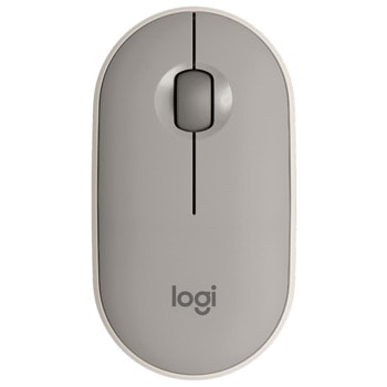 Мишка Logitech Pebble M350 Wireless Mouse Sand (910-006751), оптична (1000 dpi), безжична, USB, сива, тънка/умалена | JAR Computers Logitech 910-006751 Pebble M350