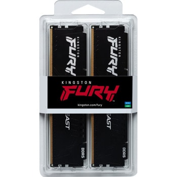 Памет 64GB (2x32GB) DDR5 5600MT/s, Kingston FURY Beast Black, KF556C36BBEK2-64, 1.25 V | JAR Computers Kingston FURY Beast Black 2x32GB KF556C36BBEK2-64