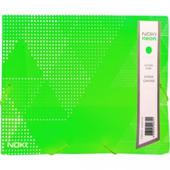 Папка PVC с ластик Noki neon зелен