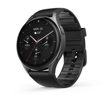 Смарт часовник Hama 8900, 1.43" (3.63cm) AMOLED дисплей, Bluetooth, измерване на пулс, кислород в кръвта, изгаряне на калории, следене на съня и време за тренировка, IP68 водоустойчивост, до 6 дни време на работа, черен | JAR Computers Смарт часовник Hama 8900 Black 178611